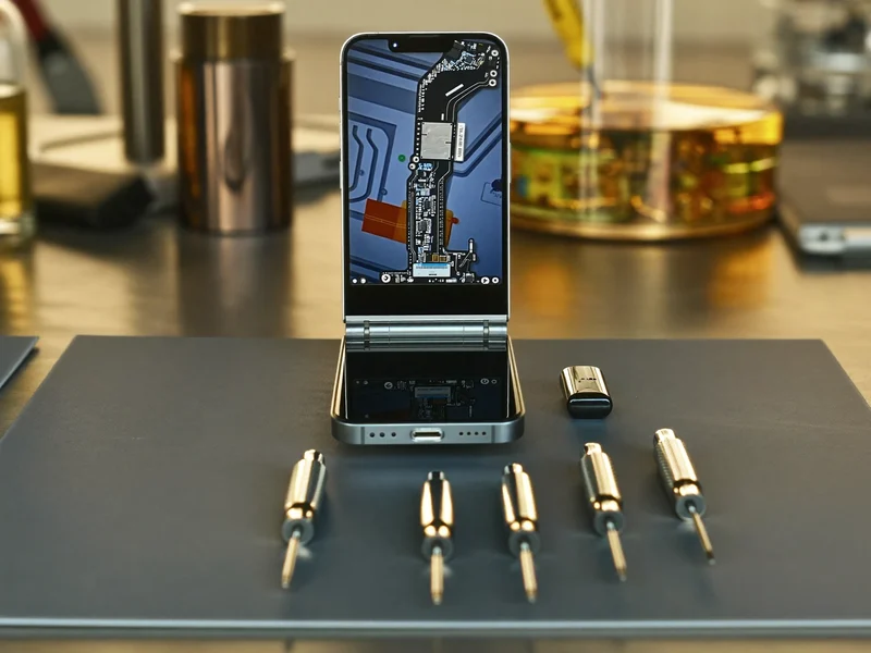 Illustration d'un smartphone ouvert avec une nouvelle batterie prête à être posée.